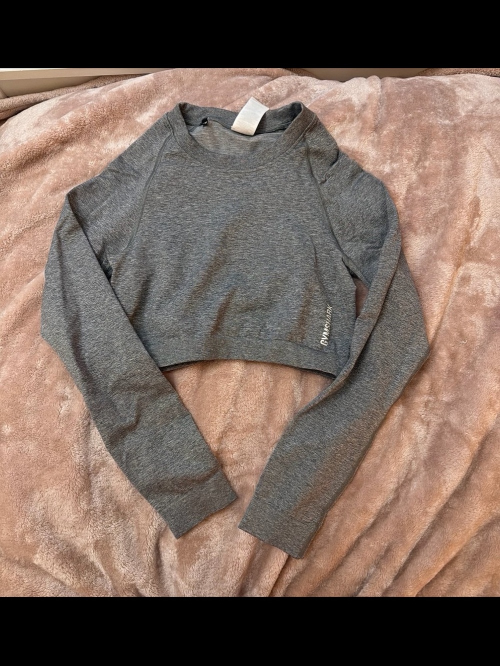 Gymshark Gray Cropped Long-Sleeve Top